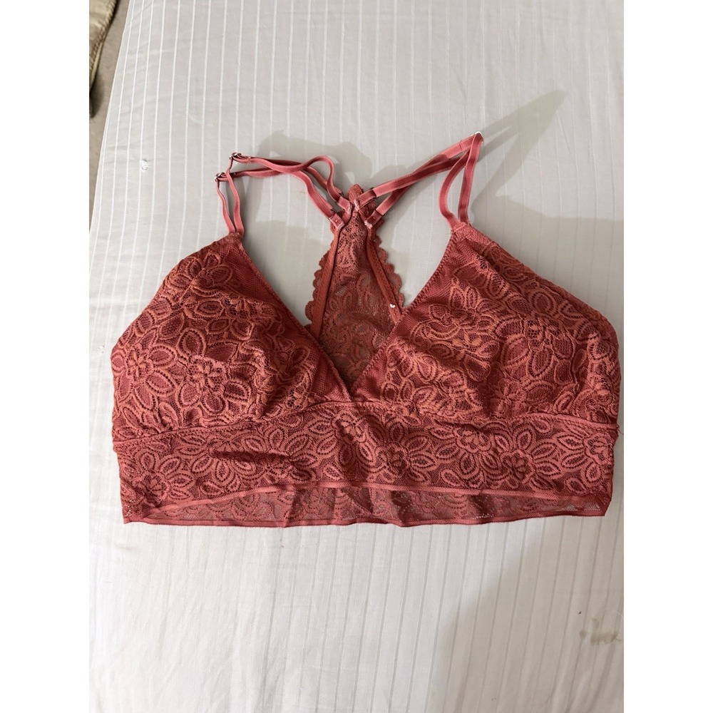 Aerie Lace Bralette, Size Large‎ Orange NWOT